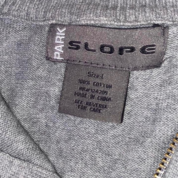 Vintage Cropped Collared Quarter Zip Oversized Long Sleeve Gray Pullover Sweater - Picture 4 of 4